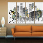 Trendige Wandkunst, Stadtwandkunst, mehrteilige Kunst, abstrakte Wandkunstgemälde auf Leinwand, extra große Wandkunst, Wohnwanddekoration