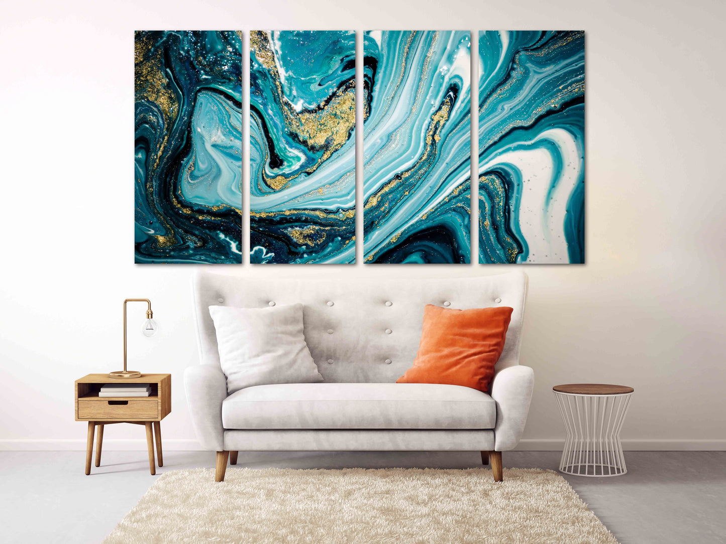 Marmor-Wand-Dekor Marmor Leinwand abstrakte abstrakte Wandkunst Gemälde auf Leinwand Multi-Panel-Wand-Kunst Marmor Leinwand Pour Malerei