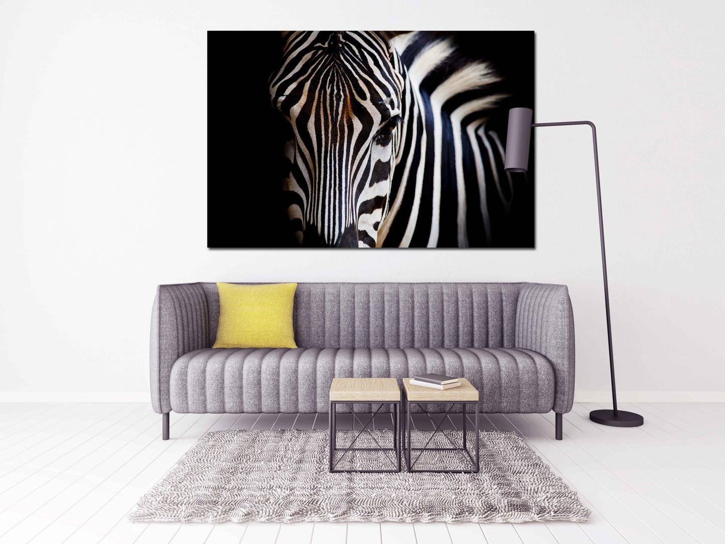 Zebra-Wandkunst, Schwarz-Weiß-Kunst, Wildtier-Wandkunst, Leinwandgemälde, zeitgenössische Kunst, Wohnzimmerkunst, extra große Wandkunst