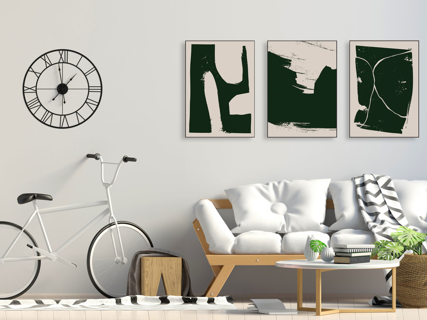 Minimalist wall art, printable wall art set of 3, mid century modern abstract wall art, geometric canvas painting