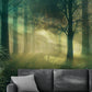 Self adhesive nature wallpaper mural, Green forest wall mural, Self adhesive tonnel wallpaper, Wallpaper with trees image, Botanical wall mural, Temporary wallpaper