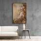 Floral wall art abstract oil painting effect canvas print, framed artwork flowers, neutral wall art, living room artwork