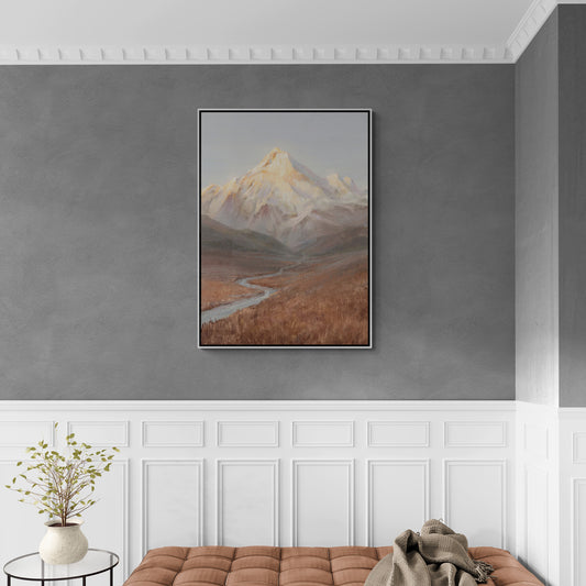 Rocky mountain wall art, landscape canvas print, scenery wall art, framed nature artwork, neutral wall art, snowy mountains wall art, gift for him