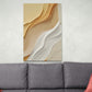 Abstract wall art, white and beige waves canvas print, modern contemporary artwork, bedroom wall art, gift for boss