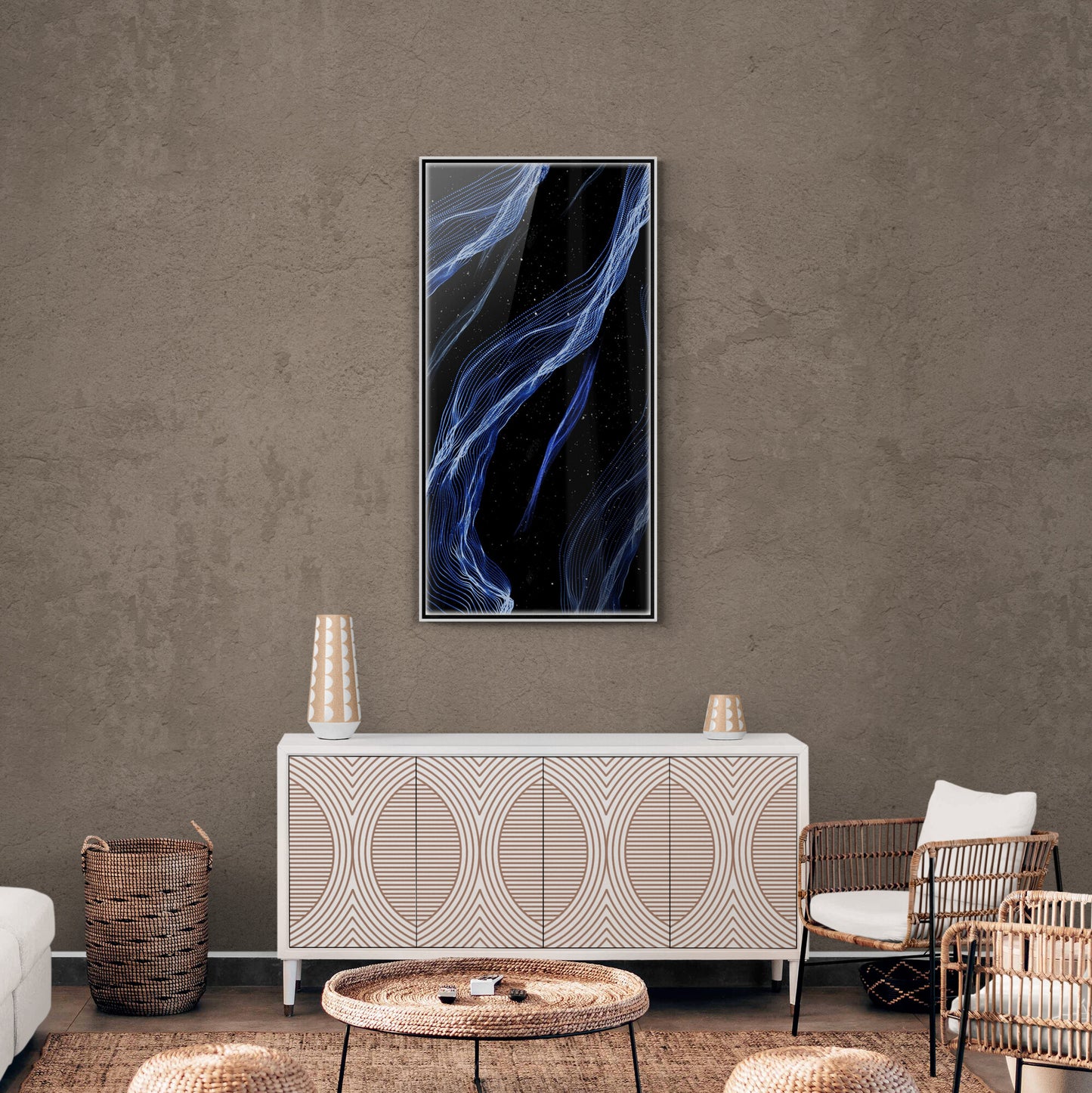 Marble wall art, abstract canvas print, blue and white art print, framed artwork, living room wall art, gift for him