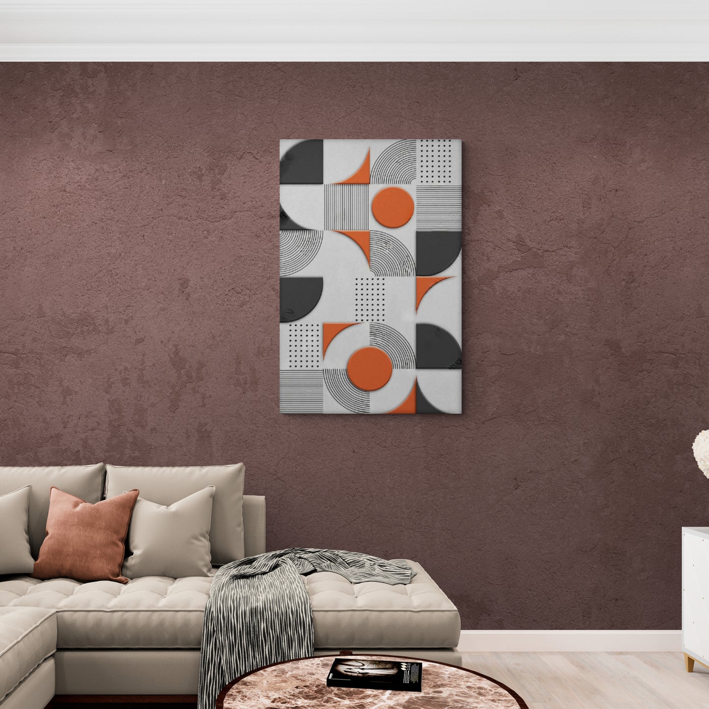 Geometric wall art, abstract canvas print, modern framed wall art, artwork in aluminum frame, living room wall art, large wall art