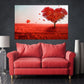 Liebes-Wandbilder auf Leinwand, Wanddekoration für Zuhause, rotes Herz-Wandbild, Valentinstagsgeschenk, Herz-Wanddekoration, Rotes Baum-Wanddekor