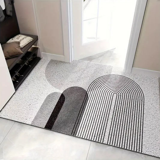 Designer-PVC-Teppich, Fußmatte zum Schutz vor Schmutz „Sandige Geometrie“