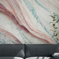 Extra large abstract wallpaper for living room, bedroom, ofice, blue, pink and white wall mural, removable wallpaper with 3d effect