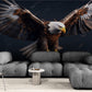 Eagle wallpaper mural, large peel and stick mural with bird, dark self adhesive wall mural, extra large wallpaper, removable wallpaper, accent bedroom wall mural