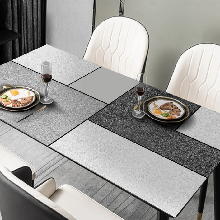 Tischdecke aus PVC mit modernem Print für Ihr Zuhause, wasserdichter Tischschutz „Concrete table“
