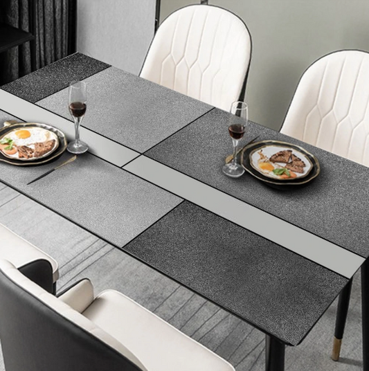 Tischdecke für den Essbereich im modernen Stil, wasserdichte Tischfolie „Grey Blocks“