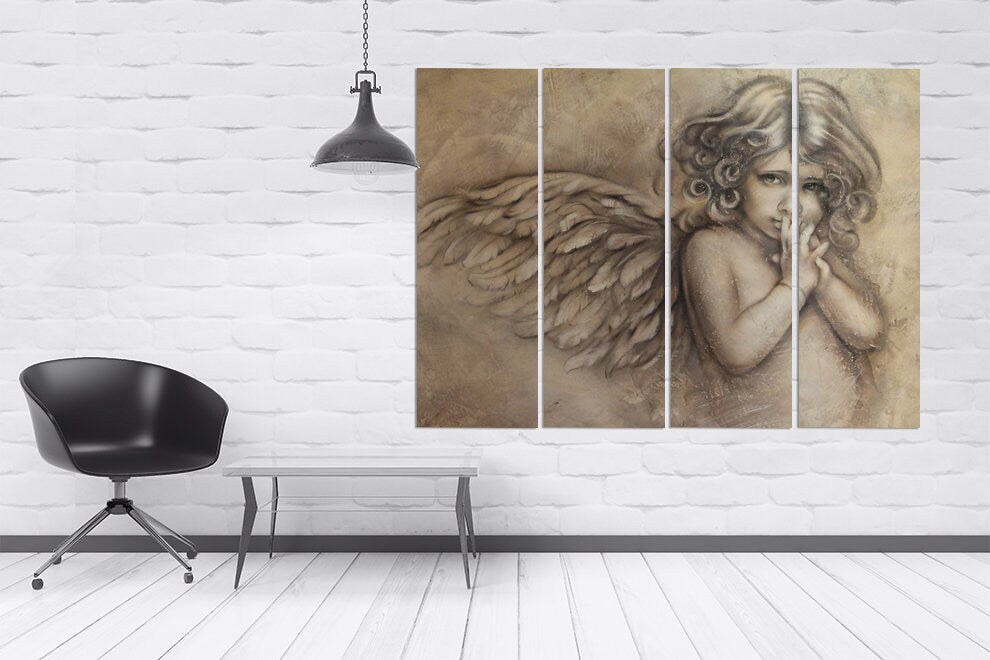 Angel wall art paintings on canvas religious wall art home wall decor bedroom wall decor printable wall art multi panel wall art