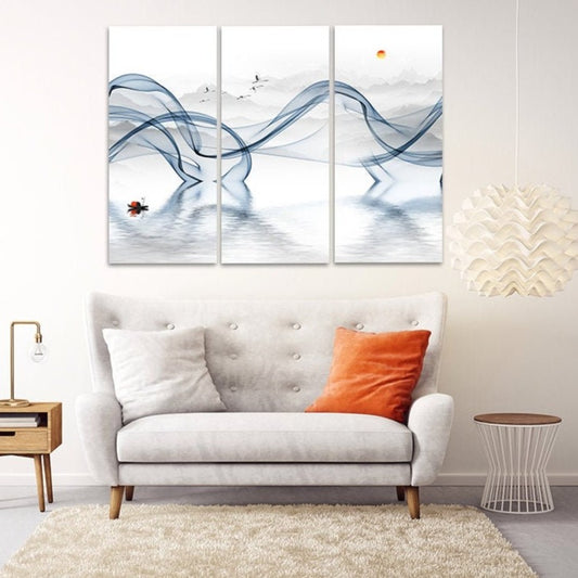 Blue wave abstract Abstract wall art paintings on canvas, home wall decor, canvas painting, asian wall art huge wall art abstract painting