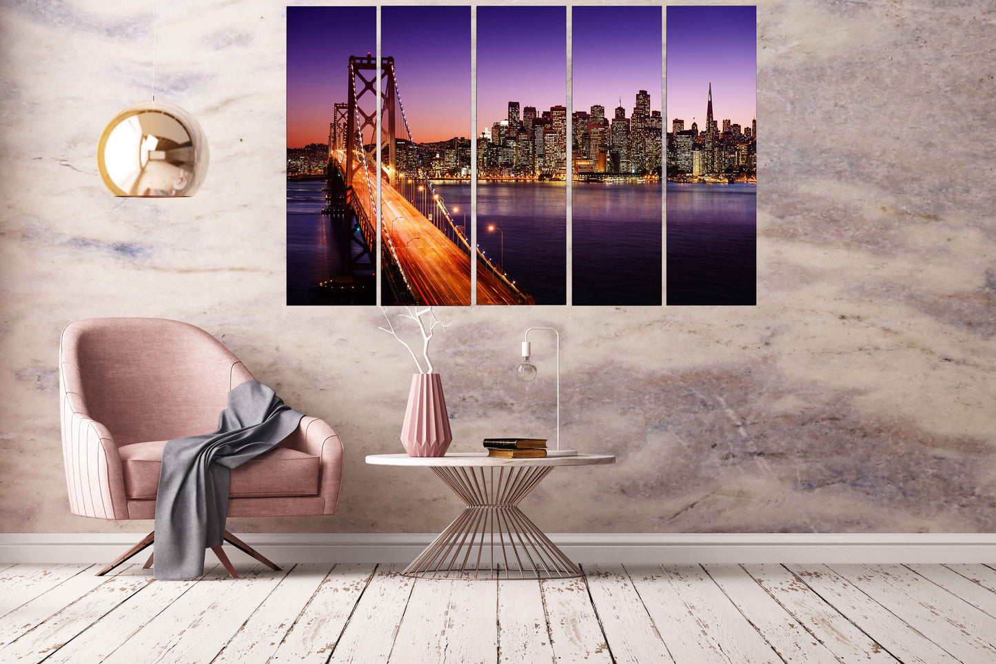 California poster California wall art City wall art paintings on canvas, home wall decor Oakland Bay Bridge San francisco wall art