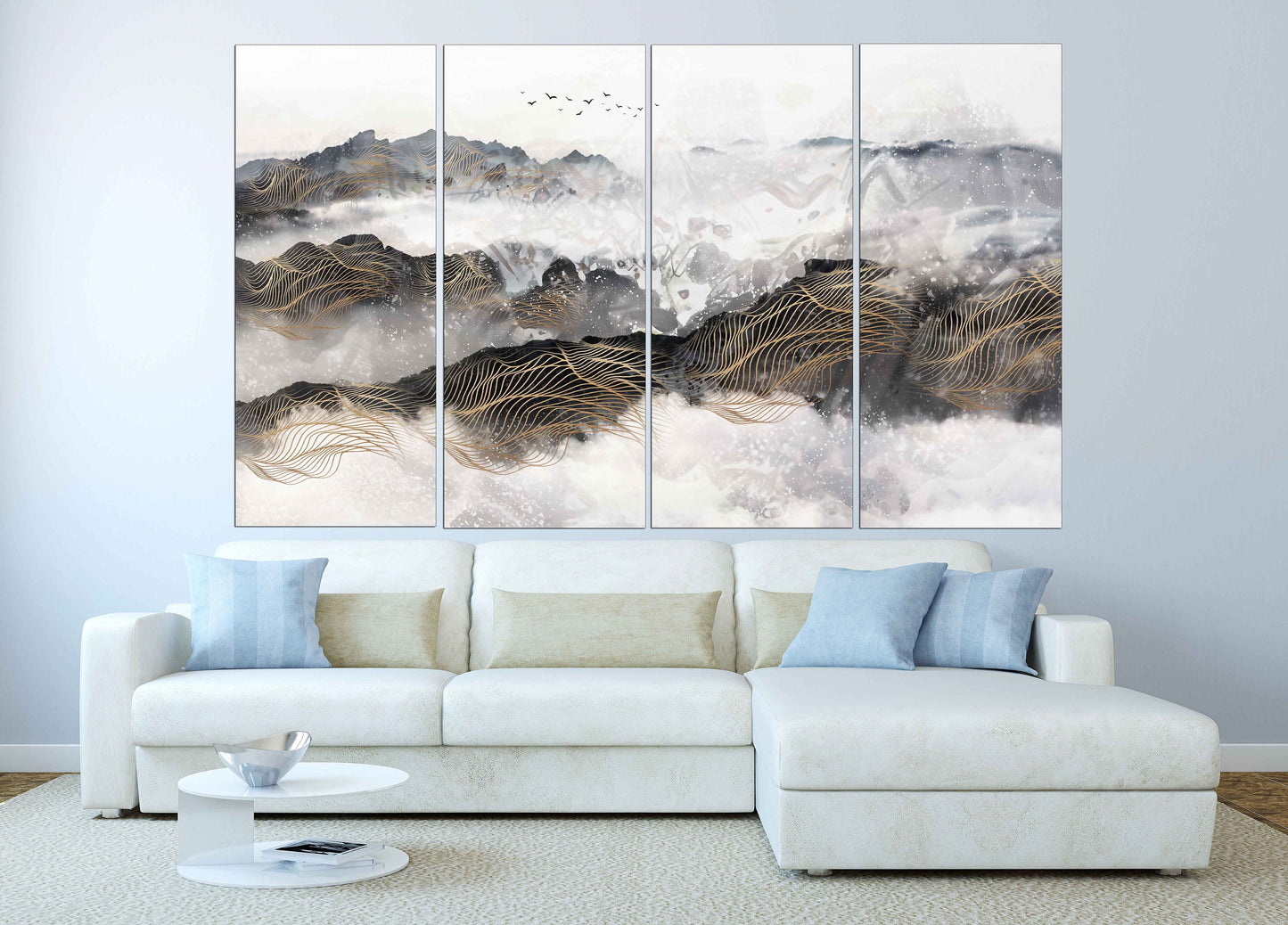 Mountains wall art Abstract wall art paintings on canvas, nature wall art home wall decor, home decor gift, pastel wall art