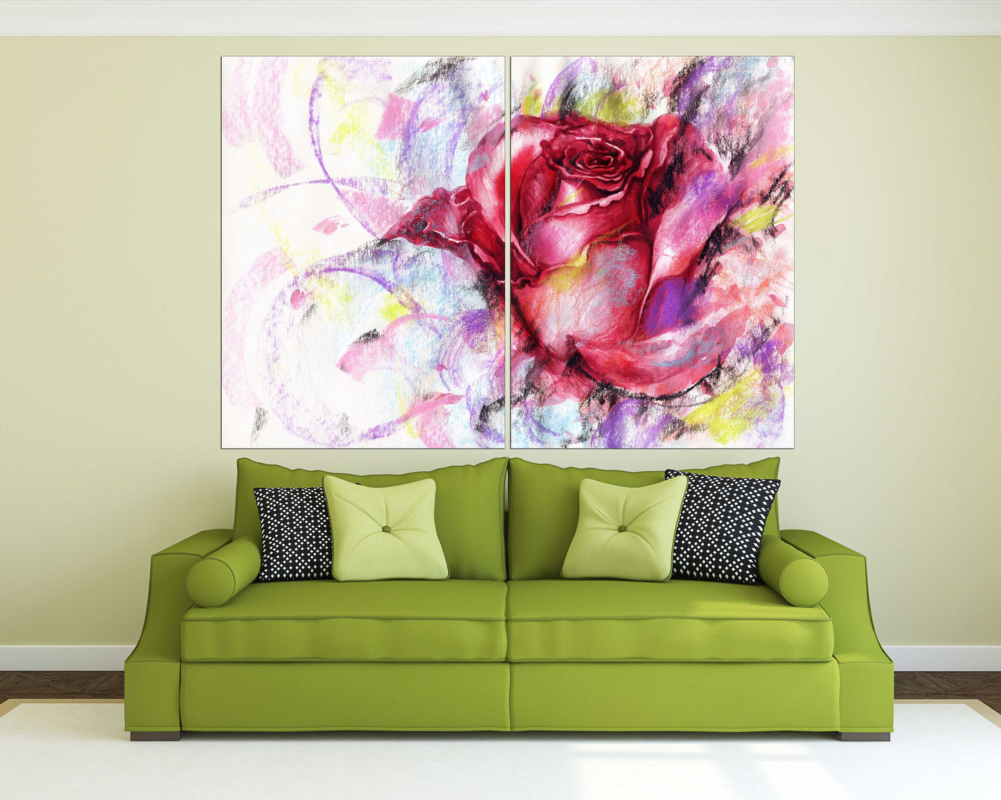 Pink roses wall art Flowers wall art paintings on canvas, home wall decor, canvas painting 3 piece wall art 4 panel wall art 5 panel canvas