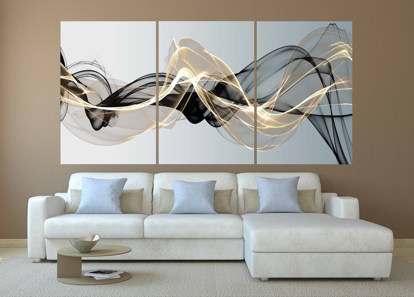 Modern abstract art Black and white art Multi panel canvas room wall decor Abstract wall art Abstract painting Extra large wall art