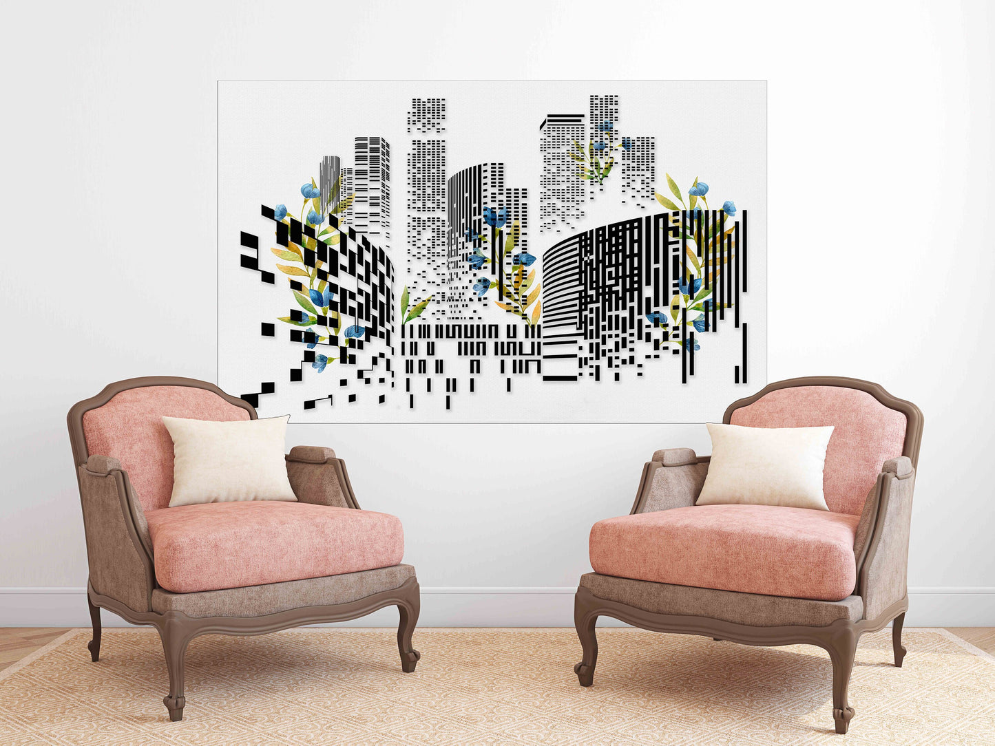 Trendy wall art, city wall art multi panel art Abstract wall art paintings on canvas, extra large wall art, home wall decor