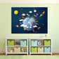 Kinderzimmer Weltraum Kinderzimmer Spielzimmer Wanddekoration Abenteuer Baby Kinder Wanddruck 3D Weltraum Kunst Leinwandbild extra groß Mehrteilige Leinwand
