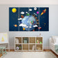 Kinderzimmer Weltraum Kinderzimmer Spielzimmer Wanddekoration Abenteuer Baby Kinder Wanddruck 3D Weltraum Kunst Leinwandbild extra groß Mehrteilige Leinwand