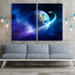 Сosmos Wandkunst Gemälde auf Leinwand Weltraum Dekor Home Wand Dekor Leinwand Malerei Schlafzimmer Wand Dekor Mond Multi Panel Wandkunst