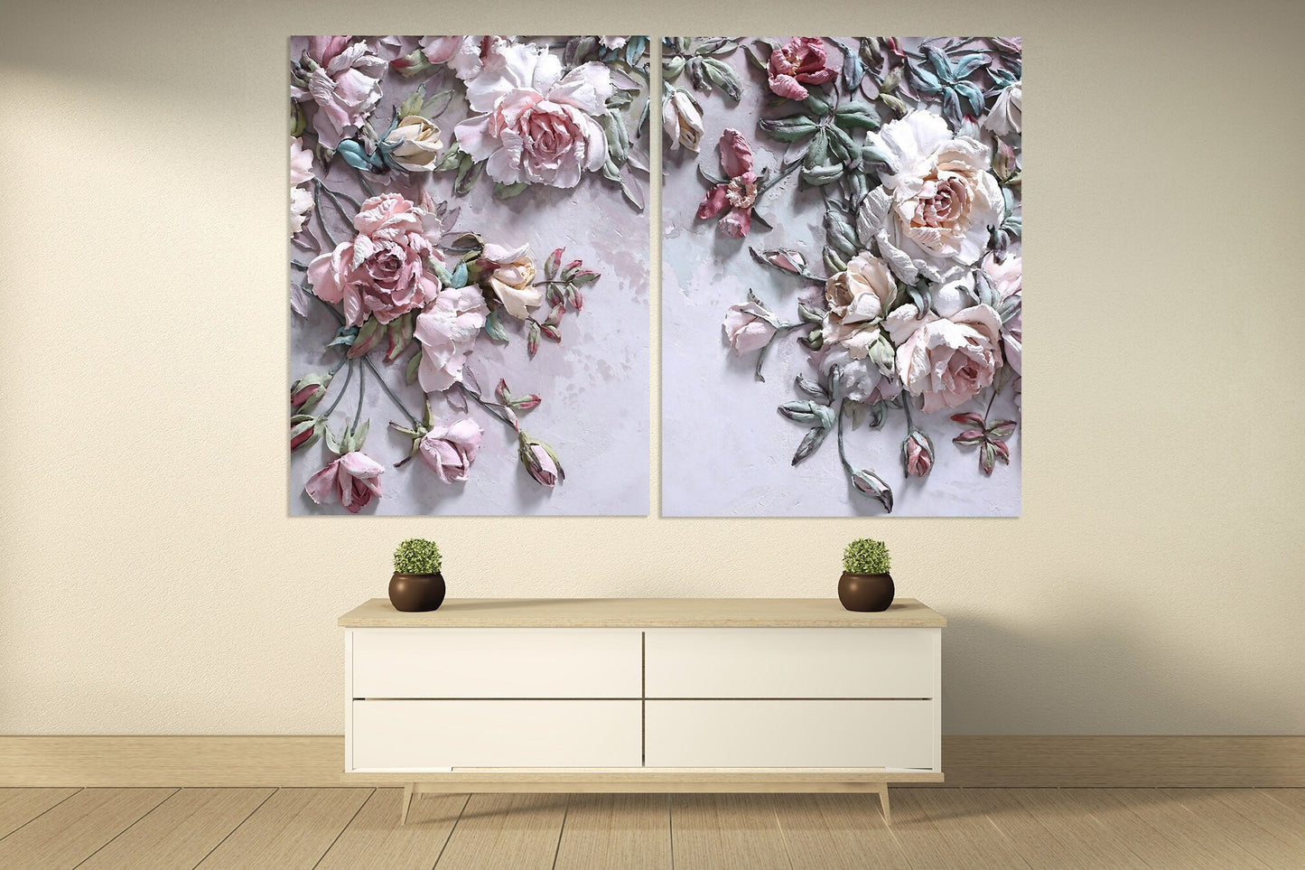 Boho flowers Wall art Botanical paintings Flowers paintings on canvas home wall decor canvas painting housewarming gift