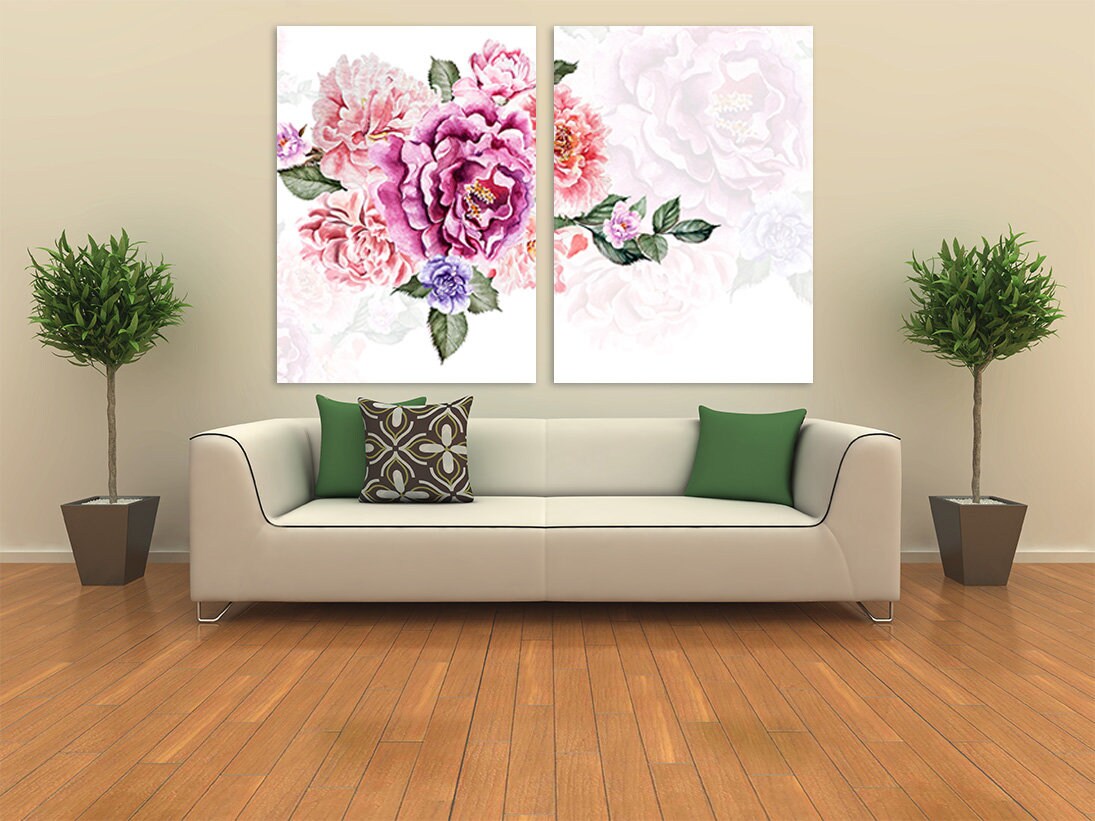 Wall art boho flowers, Botanical paintings, Flowers wall art paintings on canvas,  bouquet of flowers wall art, boho flowers print