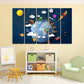 Kinderzimmer Weltraum Kinderzimmer Spielzimmer Wanddekoration Abenteuer Baby Kinder Wanddruck 3D Weltraum Kunst Leinwandbild extra groß Mehrteilige Leinwand