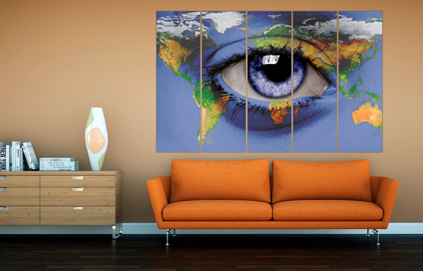 Blue eye painting World map wall art home wall decor canvas painting extra large wall art world map of the world wall art