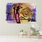 African ethnic retro illustration Abstract African wall art Masai canvas print african canvas art painting Masai painting Whimsical art