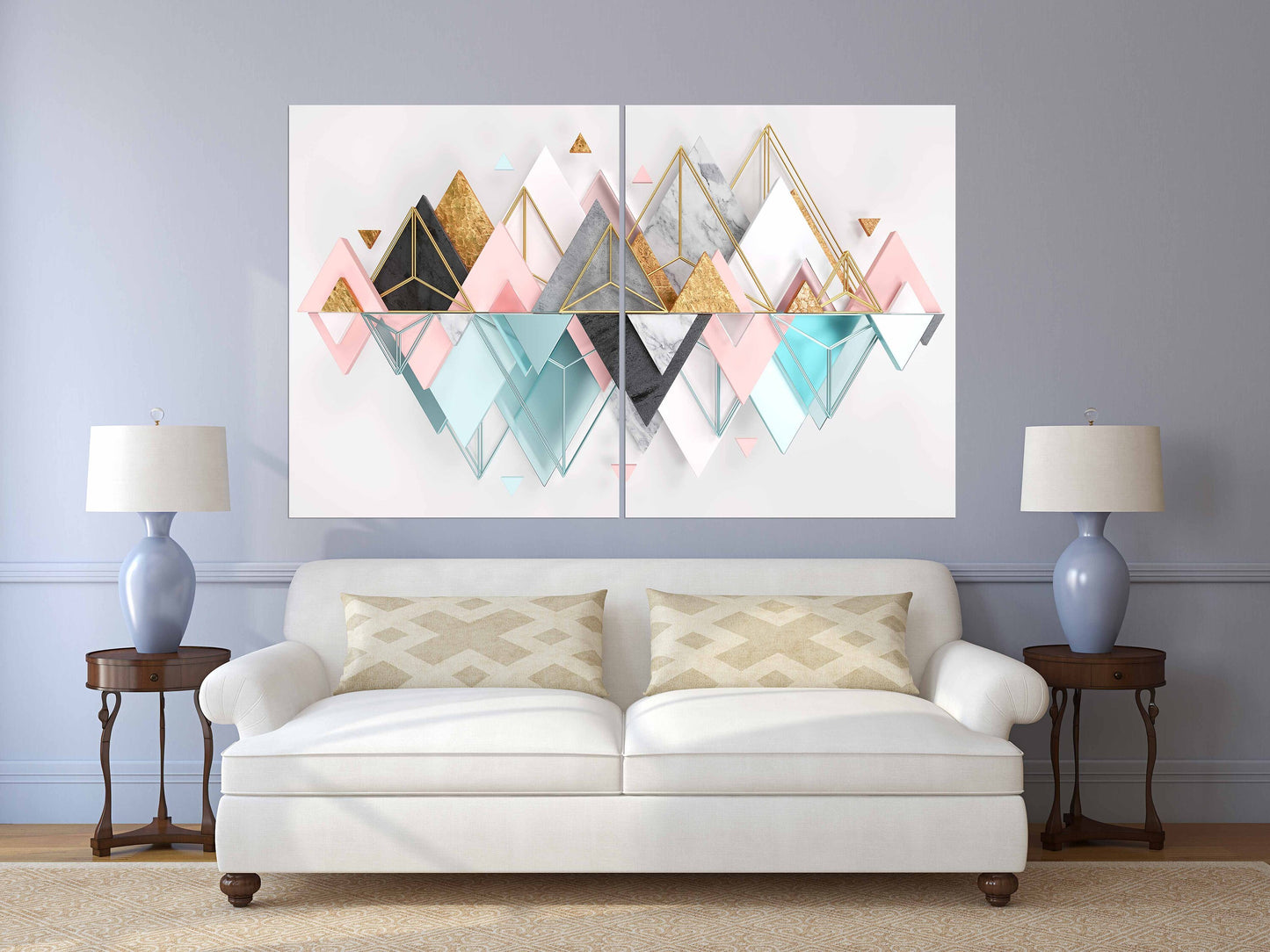 Geometric wall art Abstract wall art paintings on canvas Home wall decor Canvas painting Huge wall art Multi panel wall art