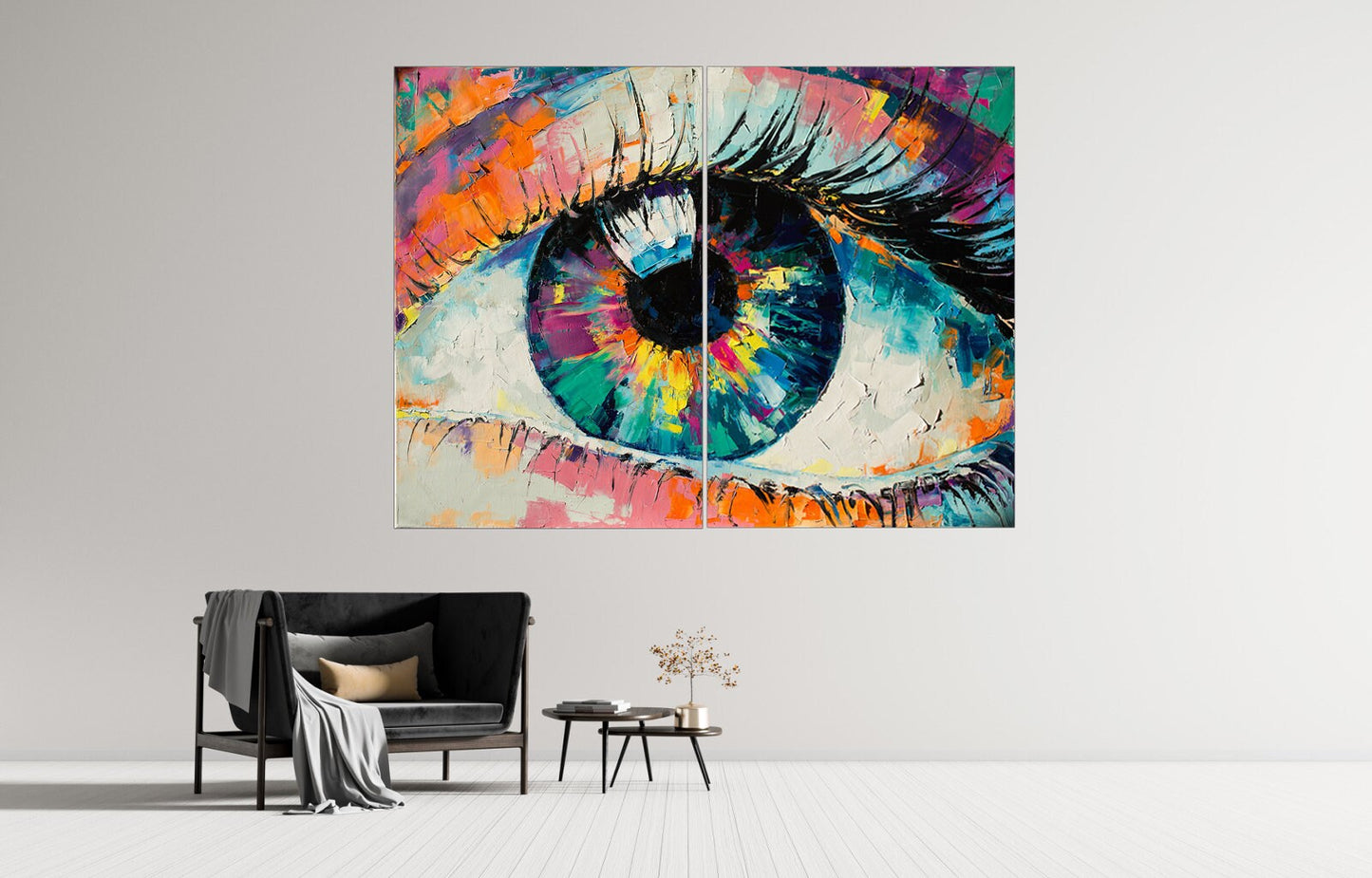 Eye print framed optometry wall art Eye Oil Painting print Optometry Decor Modern print on canvas Colorful wall art Optical Print