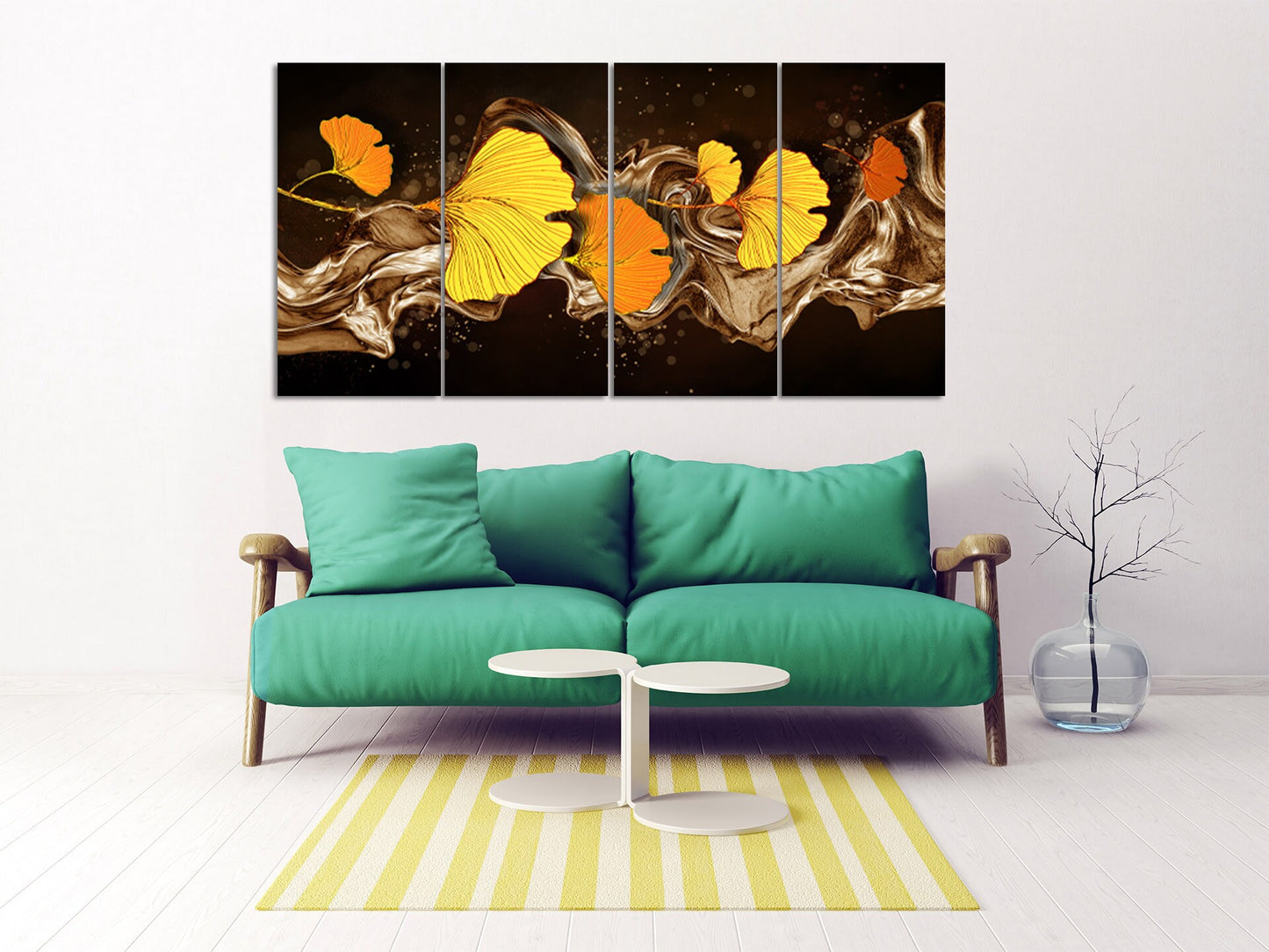 Abstract leaves wall art paintings on canvas Home wall decor Canvas painting Housewarming and wedding gift