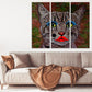 Crazy cat makeup oil painting pet portrait wall art farmhouse animal wall decor nursery extra large multi panel canvas art painting