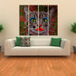 Crazy cat makeup oil painting pet portrait wall art farmhouse animal wall decor nursery extra large multi panel canvas art painting