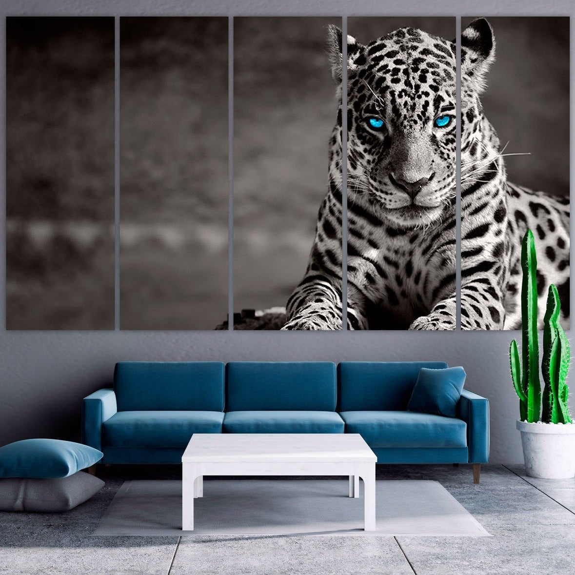 Leopard print home wall decor canvas painting Сontemporary Black and white wild animal for bedroom living room kitchen wall art