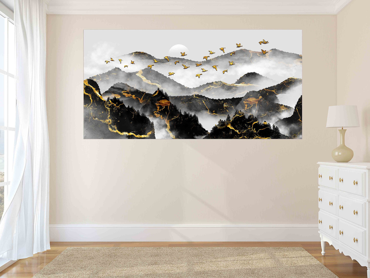 Smoky mountains wall art 3 panel canvas Rocks and mountains Home wall decor Outdoors mountains wall art Canvas painting