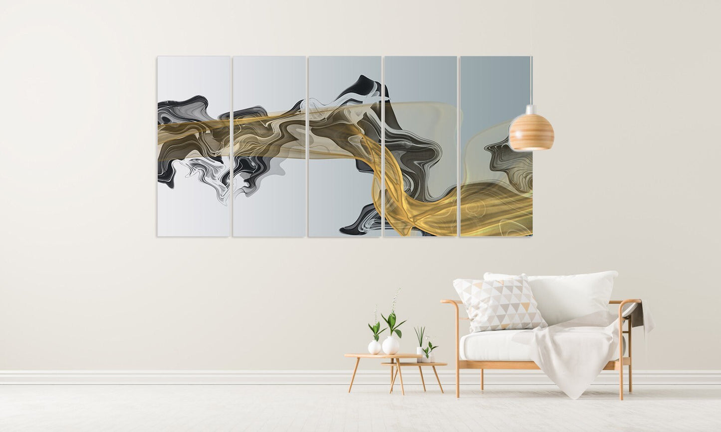 Abstract painting Modern abstract wall art Multi panel canvas room wall decor trendy abstract print Extra large wall art calm horizontal art