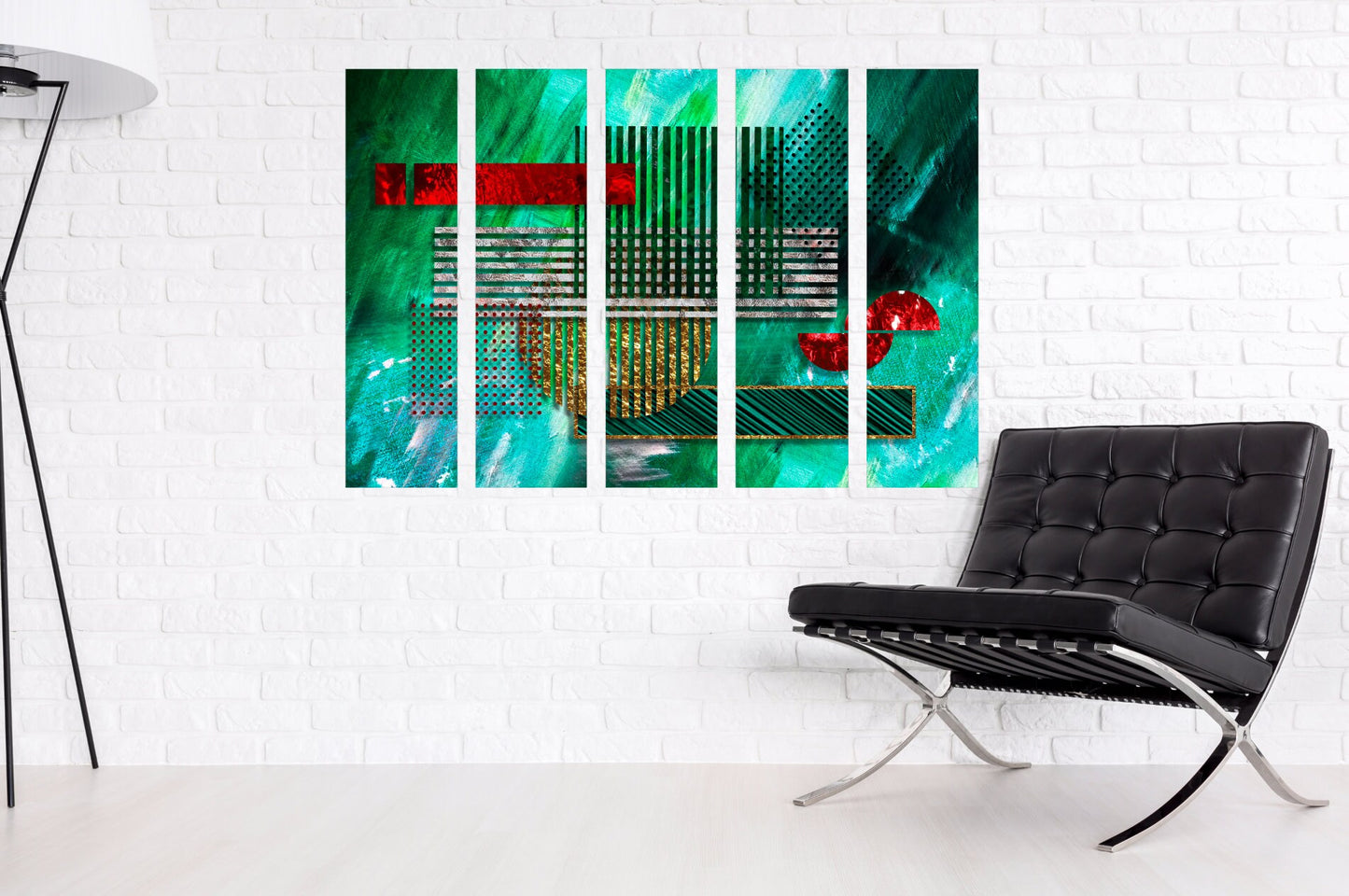 Emerald Green Decor Modern abstract art 3 piece frame canvas Multi panel canvas Wall art Canvas painting Abstract wall art Home wall decor