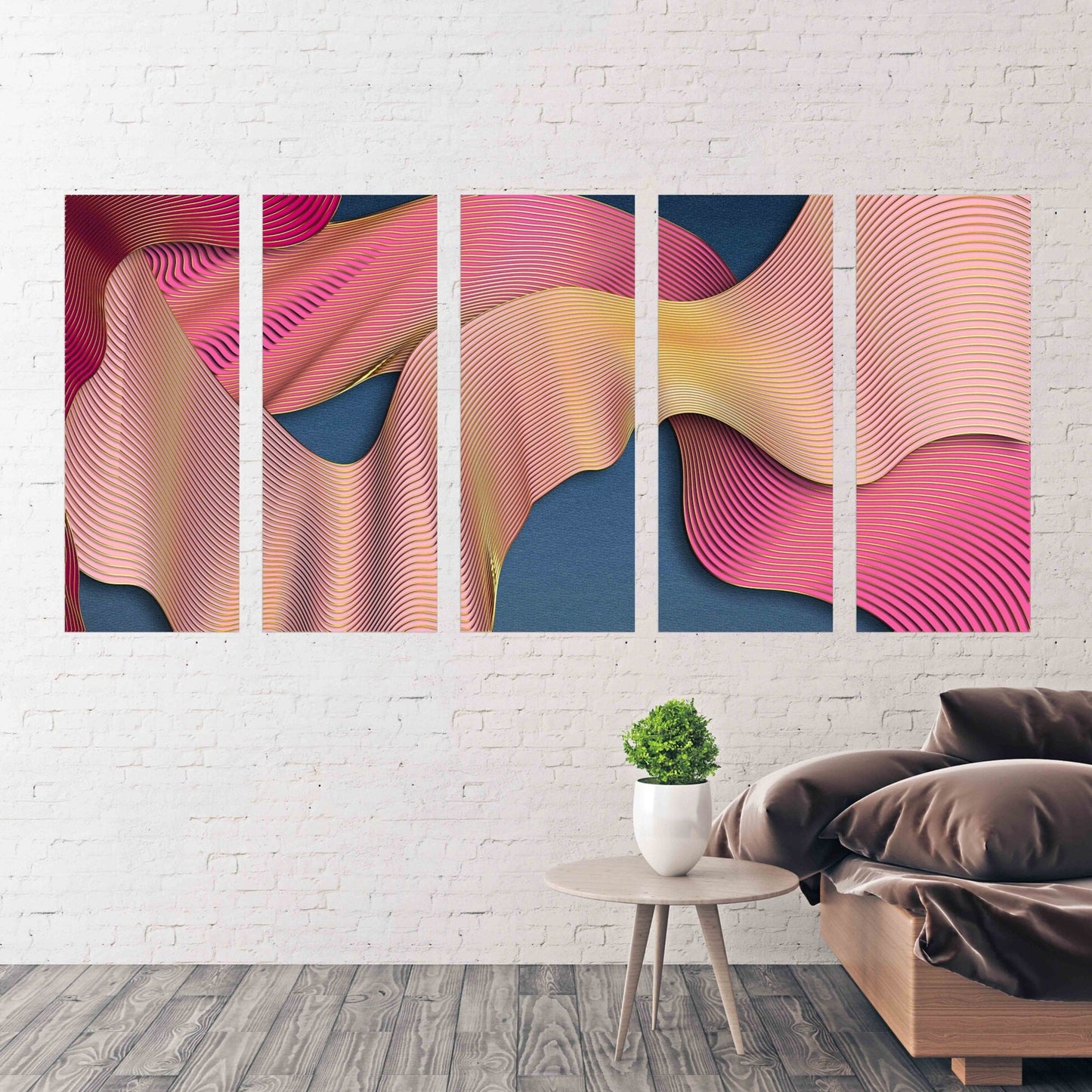 Modern abstract art Geometric patterns Wall collage kit Multi panel canvas Wall art Canvas painting Abstract wall art Home wall decor