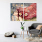 Home wall decor Multi panel extra large canvas art painting Wonder woman Dandelions dance Little girl painting Girl painting on canvas