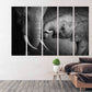 Elephants decor Pair of elephants African canvas art Black and white art Multi panel extra large canvas art painting Home wall decor