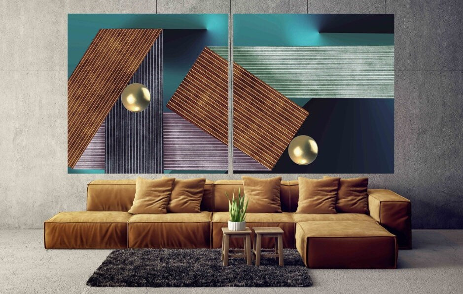 Geometric wall art Modern abstract art Abstract art print Multi panel canvas room wall decor Abstract wall art Abstract painting