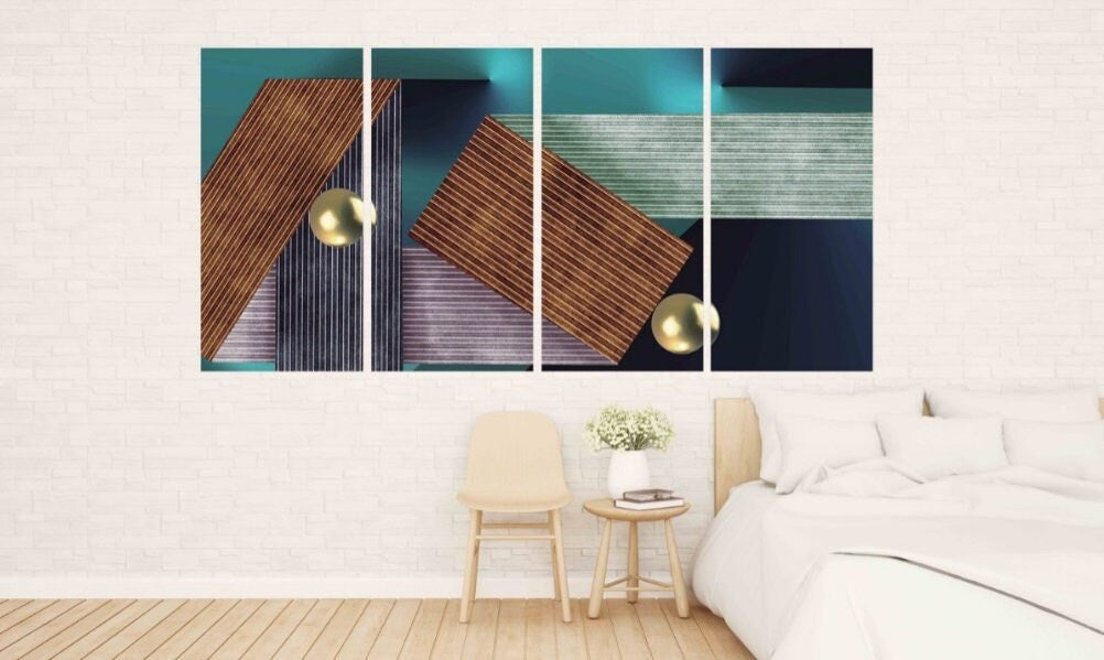 Geometric wall art Modern abstract art Abstract art print Multi panel canvas room wall decor Abstract wall art Abstract painting