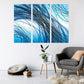 Large abstract painting blue and gold Abstract colorful painting large Expressionist painting 3 piece frame canvas Home wall decor