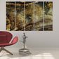 Dark large wall art Abstract framed canvas painting Luxury wall art Trendy room decor Extra large wall art Multi panel wall art