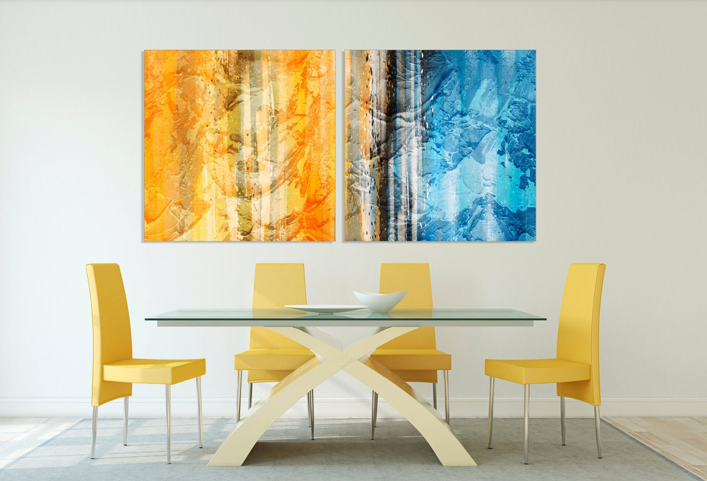 Extra large canvas wall art Modern abstract canvas print Bright wall art Multi panel canvas room wall decor Abstract canvas painting