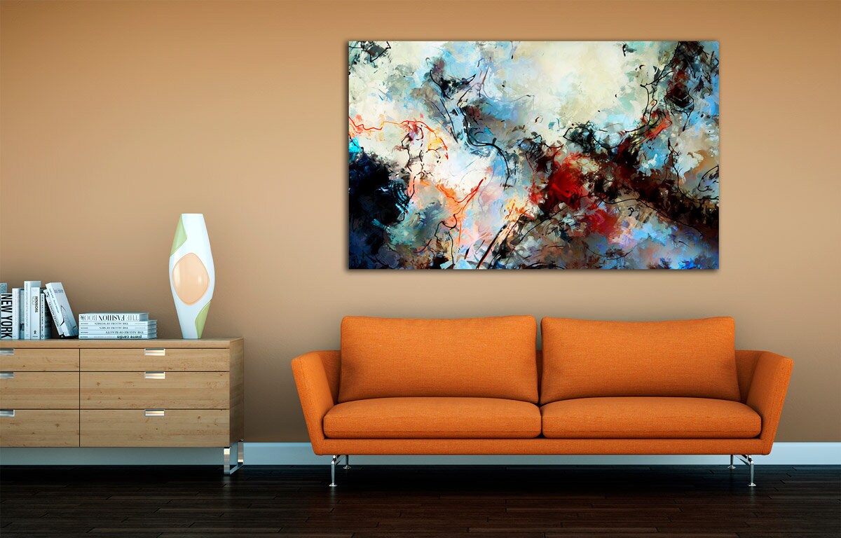 Abstract canvas print Modern wall art Very large paintings Bedroom, kitchen, living room wall decor