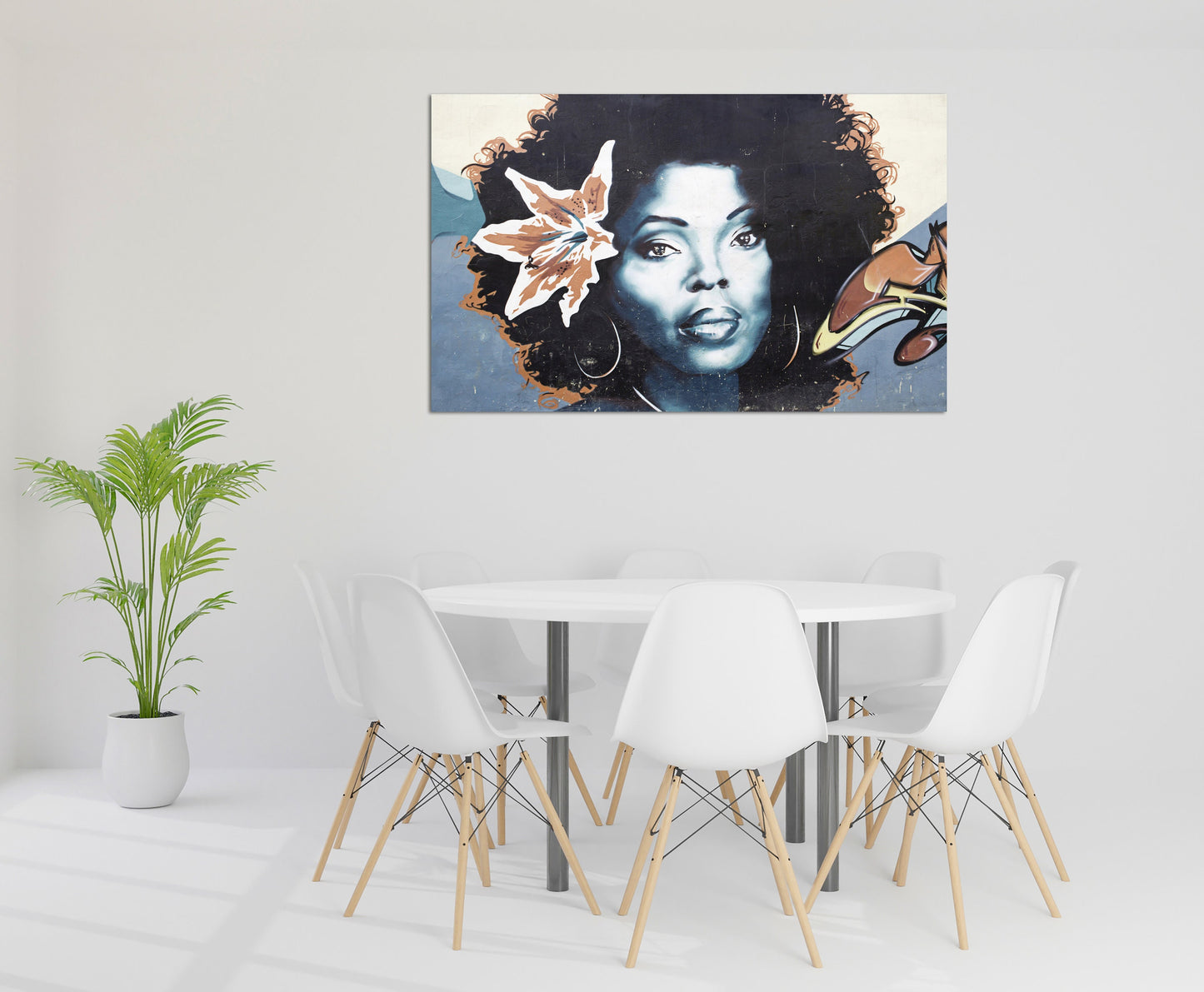 Black afro woman wall art, african american art canvas, black woman print multi panel extra large canvas art painting